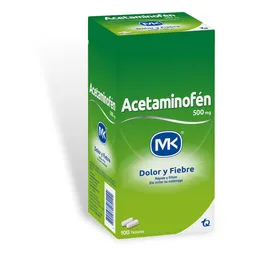 Mk Acetaminofén Analgésico y Antifebril en Tabletas