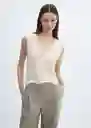 Chaleco Luka Crudo Talla M Mujer Mango