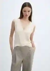 Chaleco Luka Crudo Talla M Mujer Mango