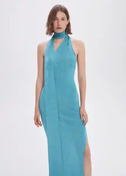 Vestido Beast Azul Talla M Mujer Mango