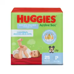 Pañales Huggies Active Sec Etapa 1/P Comodida Absorción 25 Und
