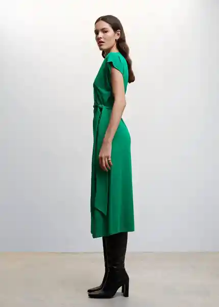 Vestido Fleur-W Verde Talla L Mujer Mango