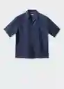 Camisa Luz Navy Talla L Hombre Mango