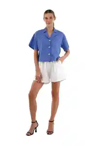 Camisa Charlize Azul Claro Talla Xs Mercedes Campuzano