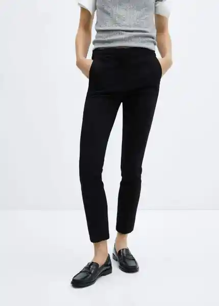 Pantalón Cola Negro Talla 46 Mujer Mango