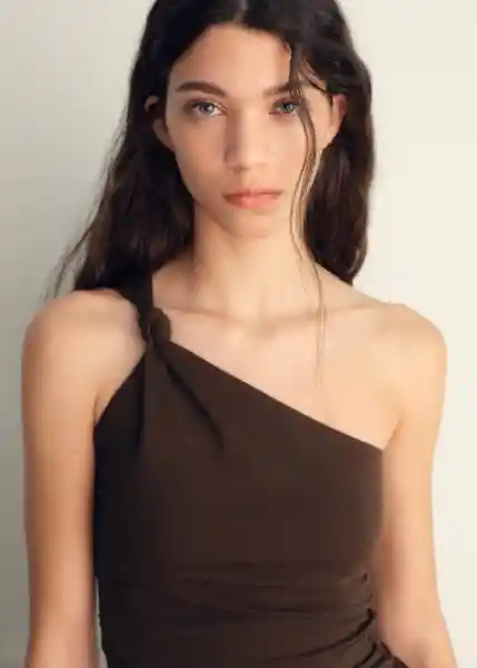Top Bea Marrón Talla XS Mujer Mango