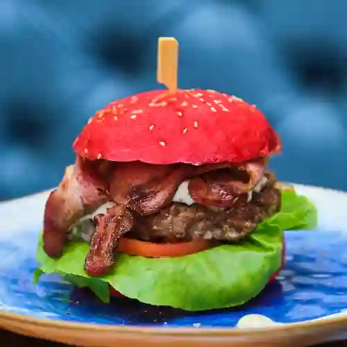 Hamburguesa en Salsa de Queso Azul