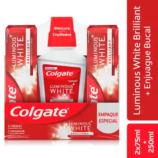 Colgate Crema Dental y Enjuague Bucal Luminous White