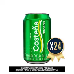 Cerveza Costeña Bacana Lata 330 Ml por 24 Unidades