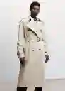 Abrigo Trench June Piedra Talla XS Mujer Mango
