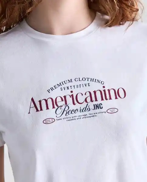 Camiseta Mujer Blanco Talla M 609G090_BLA110601 Americanino