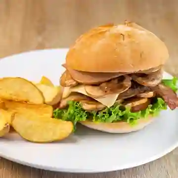 Hamburguesa con Champiñones de Res