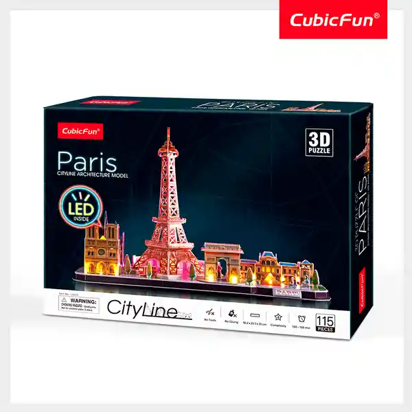 Cubic Fun Rompecabezas Paris de Noche Con Luces 3D