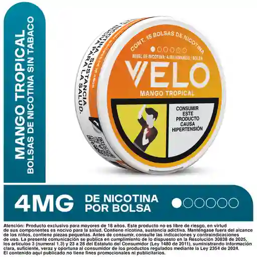 VELO Bolsas de Nicotina Mango Tropical 4MG