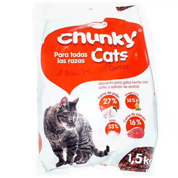 Chunky Alimento para Gatos Adultos Sabor a Pollo y Salmón