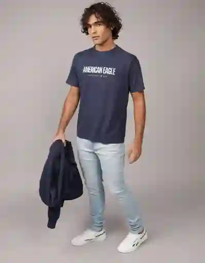 Camiseta Hombre Azul Talla Medium 4659410 American Eagle