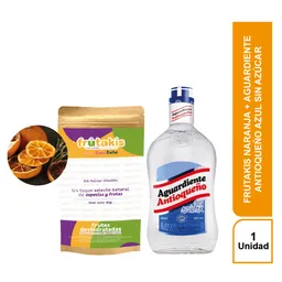 Combo Frutakis Naranja + Aguardiente Antioqueño Sin Azúcar Azul