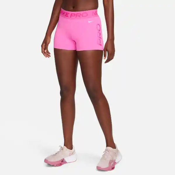 Nike Short Np Df Mr 3in Grx Para Mujer Rosado Talla L