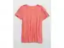 American Eagle Camiseta Cuello Redondo Desgastado Rosa X-Small