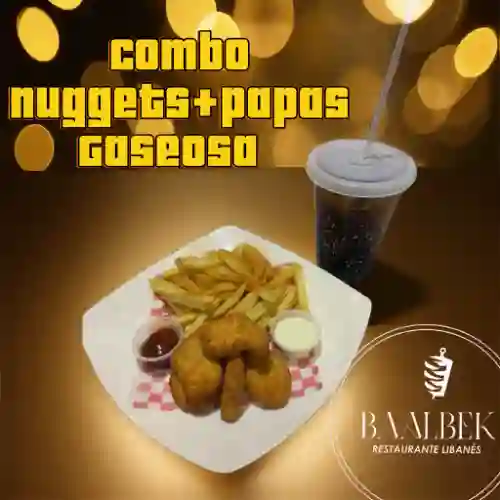 Nuggets con Papas Fritas y Coca Cola