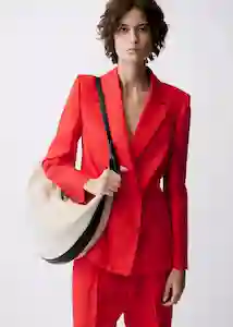 Blazer Americana Limona Rojo Talla XL Mujer Mango