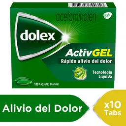 Dolex Acetaminofen Activgel Rápida Acción y Doble Tecnología x 10 Caps