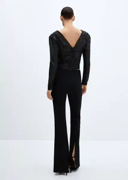 Blusa Gloria Negro Talla M Mujer Mango