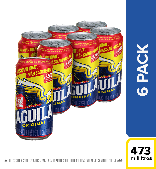 Aguila Cerveza Clásica en Lata 6 x 473 ml