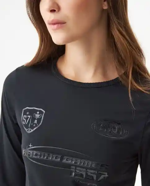 Top Graphic Longsleeve Femenino Negro Sombrio Talla M Chevignon