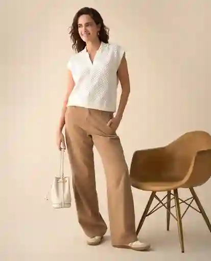 Pantalón Café Siena Medio Talla 14 431G000 Espirit