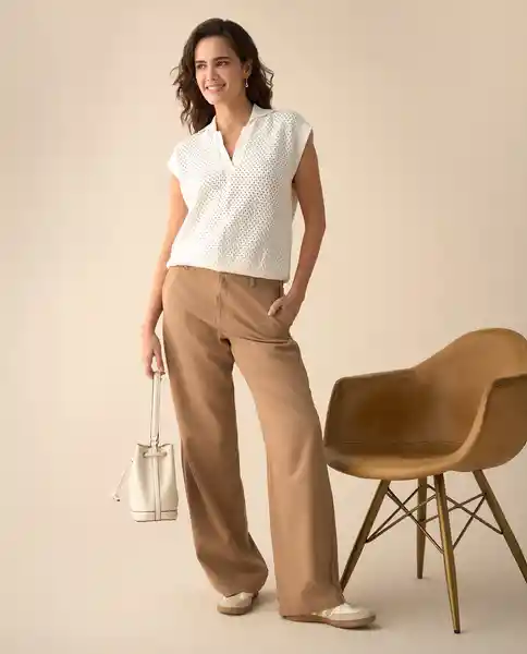 Pantalón Café Siena Medio Talla 14 431G000 Espirit
