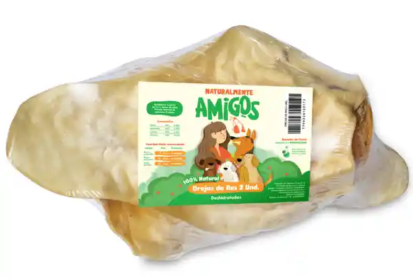 Amigos Snack Para Perro Oreja de Res Natural y Deshidratadas