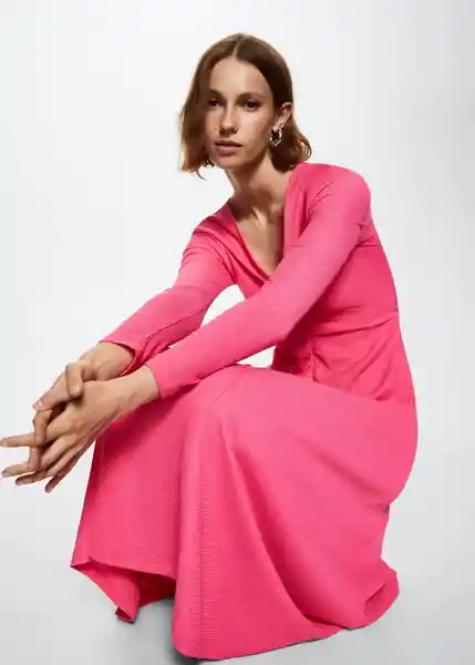 Vestido Duna Fucsia Talla 27 Mujer Mango