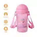 Botella de Plástico Con Pitillo Serie Mis Pastelitos Rosa Miniso
