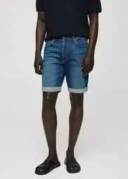 Bermuda Rock Tejano Oscuro Talla 36 Hombre Mango