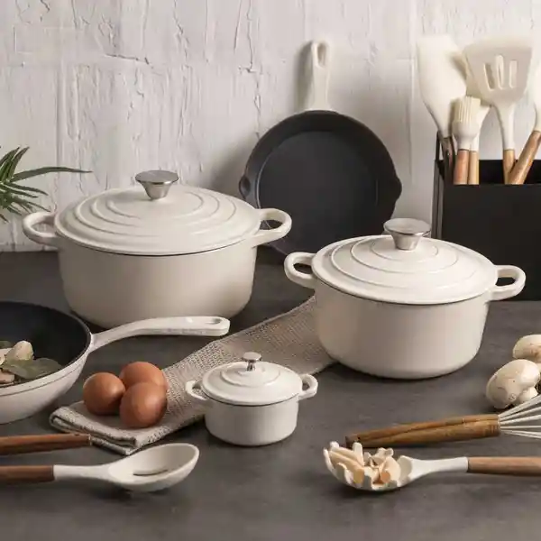 Olla Blanca en Hierro Fundido 24 cm Ambiente Gourmet