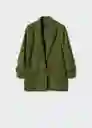 Blazer Americana Eleonor Verde Talla S Mujer Mango