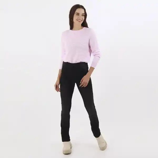 Jean Diva Tiro Medio Bota Recta Negro Talla 8 - 471794