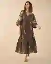 Vestido Verde Aceituna Oscuro Talla M 492G020 Esprit