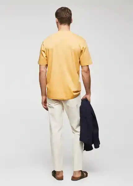 Camiseta Aperitiv Mostaza Talla L Hombre Mango