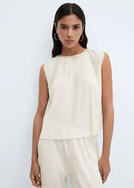 Top Verona-A Crudo Talla S Mujer Mango