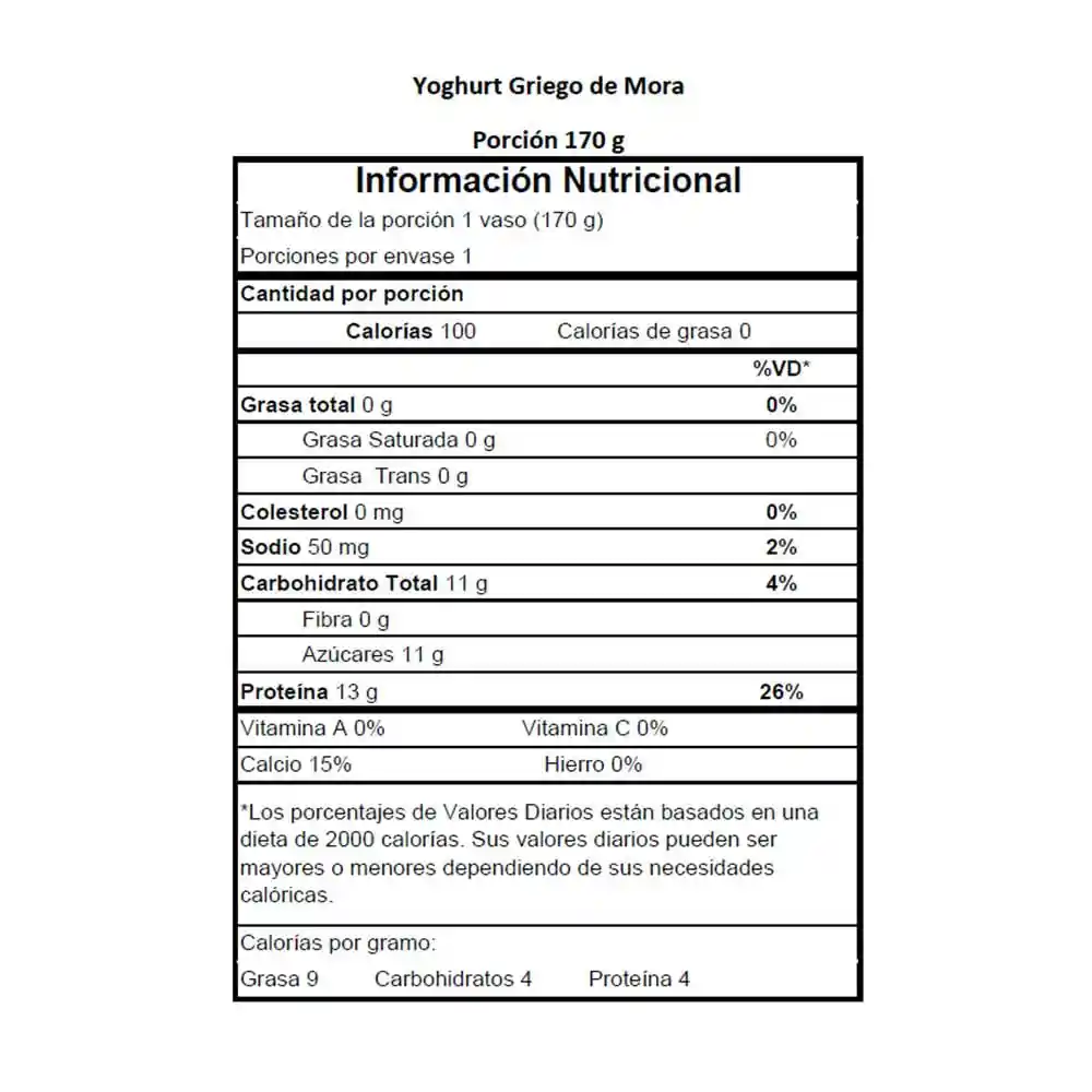 Pasco Yoghurt Griego Sabor Mora