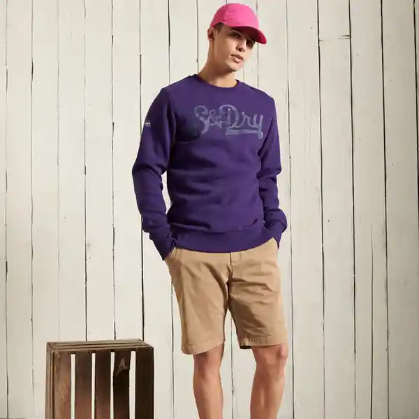 Superdry Buzo Collegiate Crew Neck Sweat Morado Talla XXL