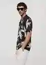 Camisa Mikonos Negro Talla M Hombre Mango