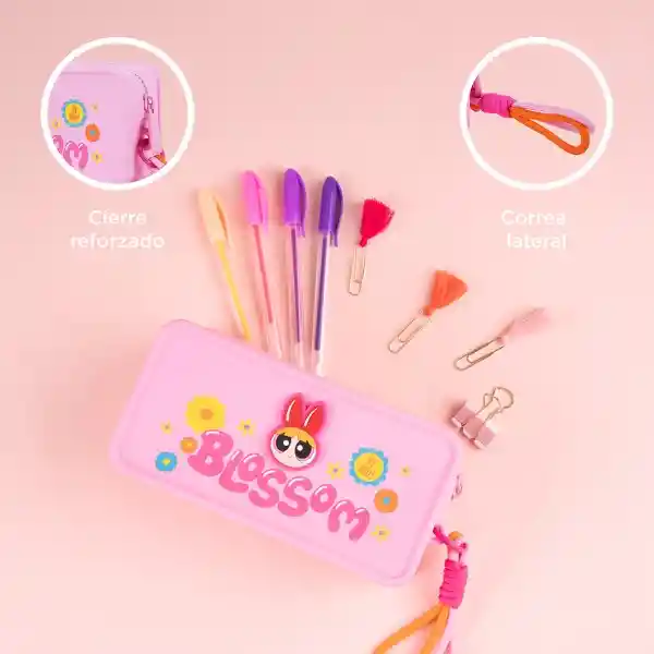 Cosmetiquera Serie Chicas Súper Poderosas Rosa Cuadrada Miniso