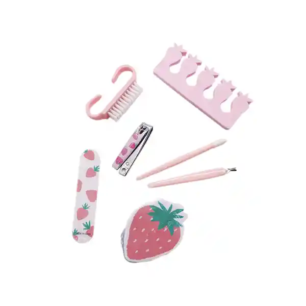 Miniso Kit Para Manicure en Forma de Fresa Pequeño Rosa