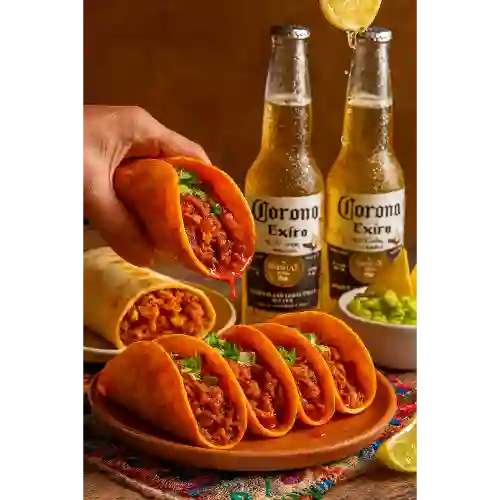 Combo Burro, Tacos & Coronas