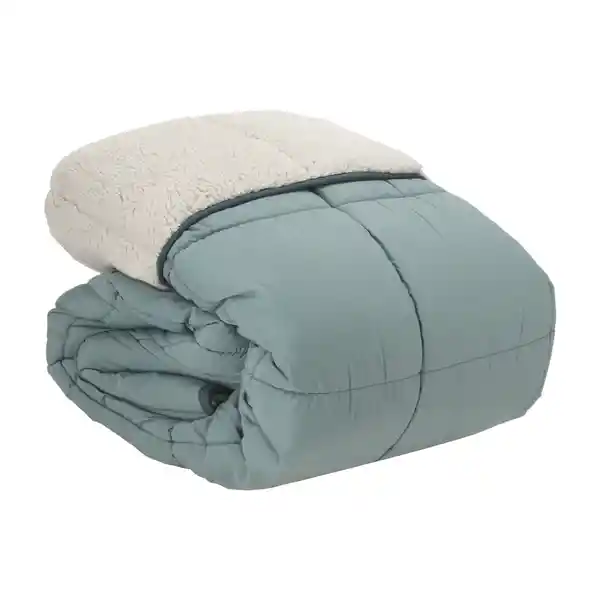Cobertor Cordero Liso Celeste Doble Diseño 0019 Casaideas