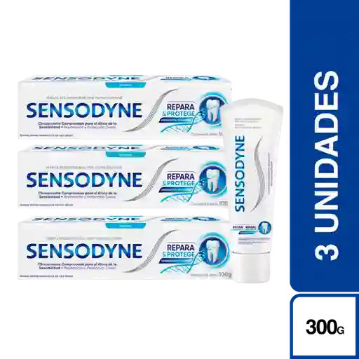 3 x Sensodyne Crema Dental Repara y Protege