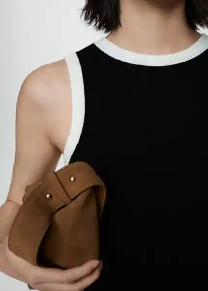 Top Fine Negro Talla XS Mujer Mango